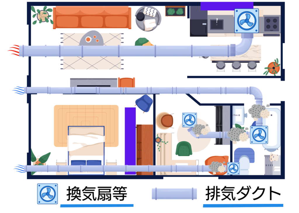 マンション換気ダクトマップ写真